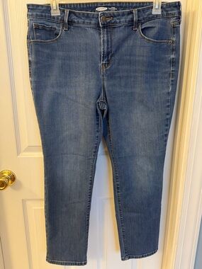 Old Navy Power Slim Straight Mid Rise Stretc Jeans Sz 16S